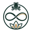 Geaux Beyond Wellness minimal frog, infinity and lotus logo